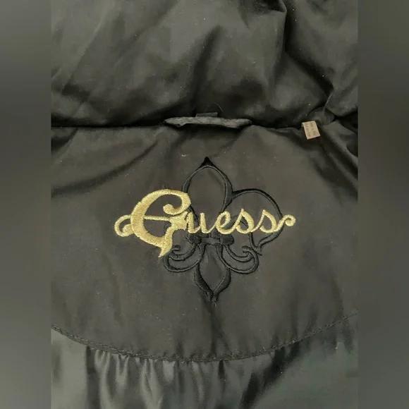 GUESS Women's Zipped Pockets Down Faux-Fur-Trim Hooded Parka, Black, Size L - Picture 5 of 11